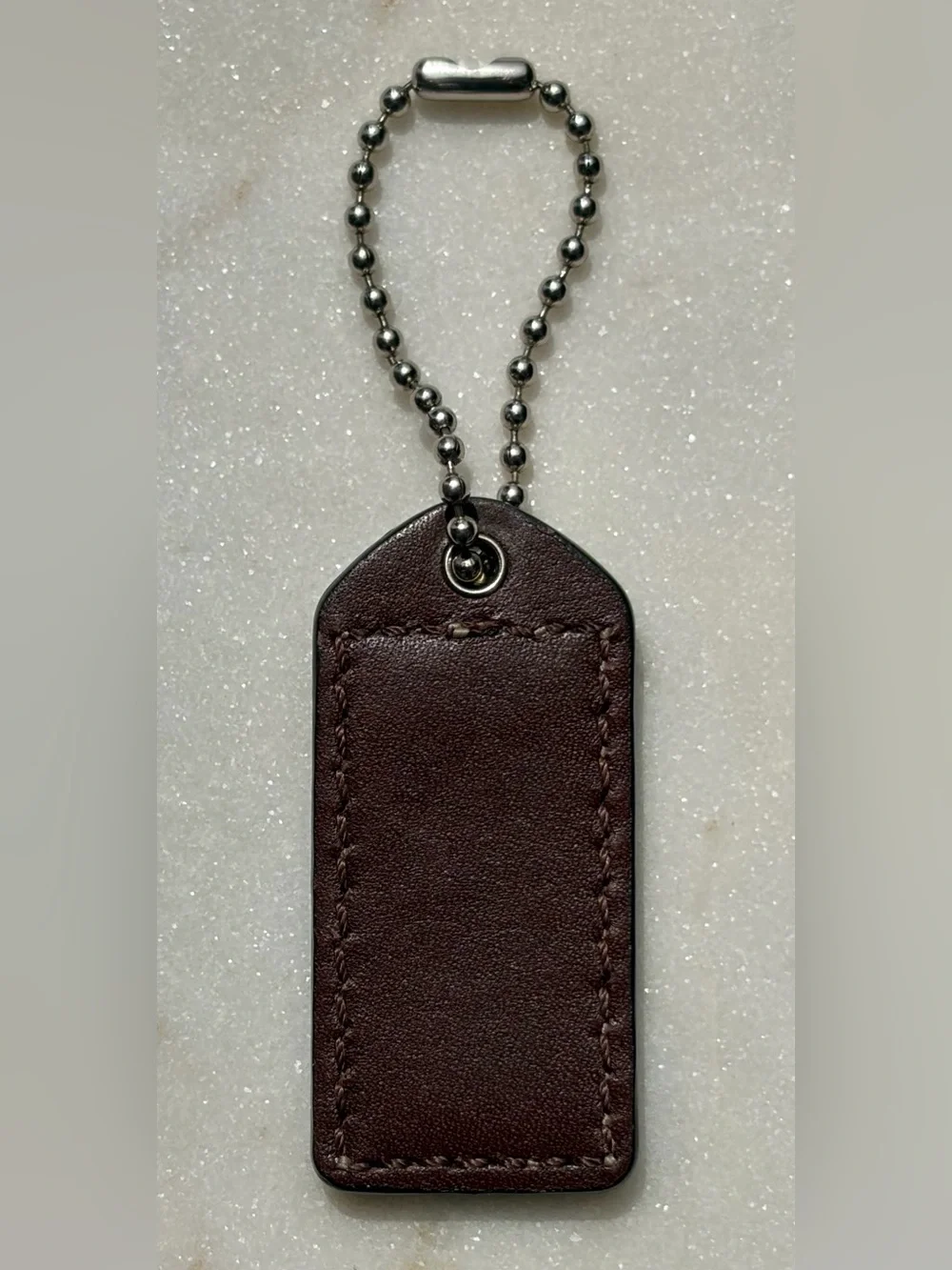 Coach Hangtag Chocolate Brown Patent Leather Nickel Replacement